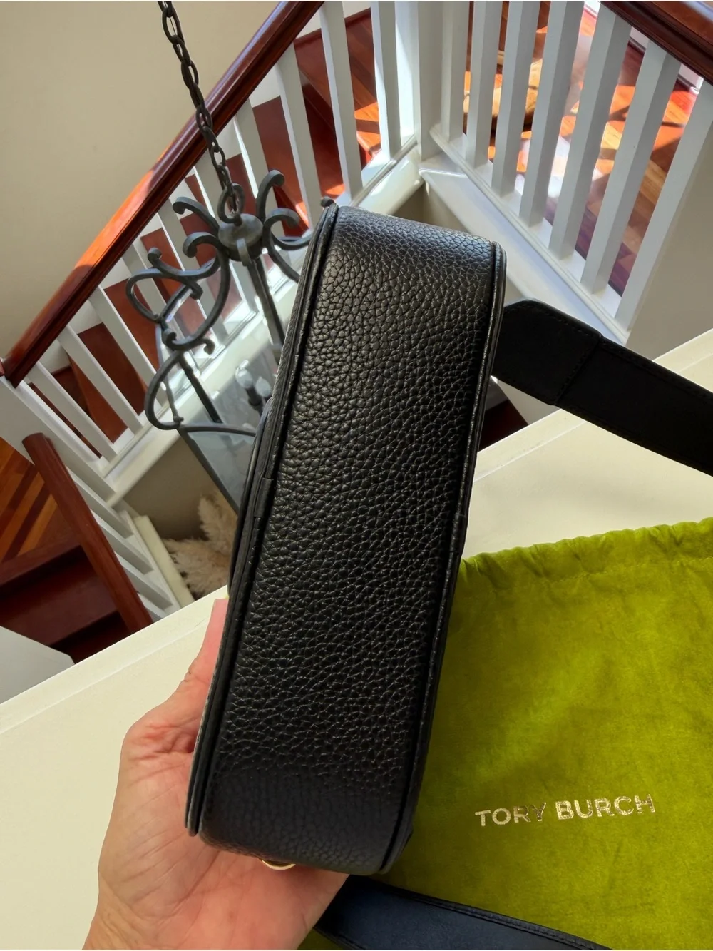 Tory Burch Black Pebbled Leather Miller Mini Crossbody bag